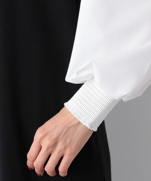 GLOBAL WORK(グローバルワーク)の「袖布帛ドッキングワンピース/215916(ワンピース・レディース・ブラック/グレー系その他6/ブラウン系その他6・FREE)」の12枚目の写真