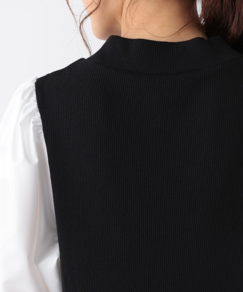 GLOBAL WORK(グローバルワーク)の「袖布帛ドッキングワンピース/215916(ワンピース・レディース・ブラック/グレー系その他6/ブラウン系その他6・FREE)」の11枚目の写真