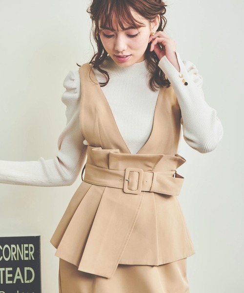 NOELA（ノエラ）の「ペプラム２ＷＡＹジャンスカ（ジャンパースカート・レディース・その他2/その他1/ベージュ・S/M）」の6枚目の写真