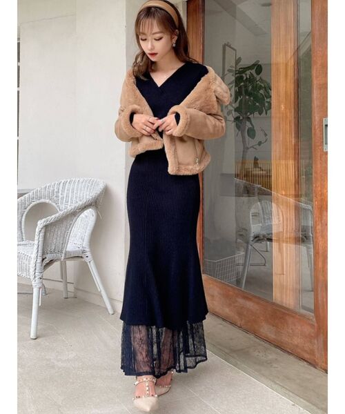 RESEXXY（リゼクシー）の「フェイクムートンブルゾン（ブルゾン・レディース・ブラック/ベージュ/キャメル・FREE）」の18枚目の写真