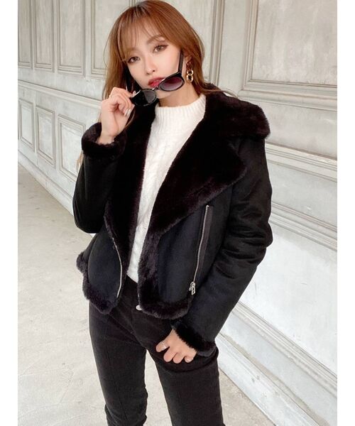 RESEXXY（リゼクシー）の「フェイクムートンブルゾン（ブルゾン・レディース・ブラック/ベージュ/キャメル・FREE）」の19枚目の写真