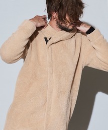NO ID. | 【NO ID.】Shaggy Knit Fly-Front Hooded Coat / シャギー ニット フライフロント フーデッド コート(その他アウター)