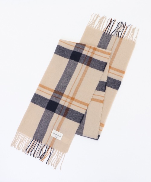 ikka（イッカ）の「カシミヤタッチチェックマフラー（マフラー・レディース・ネイビー/グレー/オフホワイト/イエロー/グリーン・FREE）」の15枚目の写真