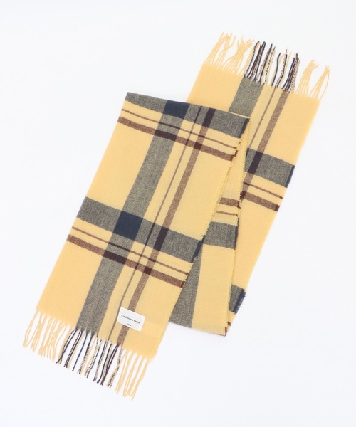 ikka（イッカ）の「カシミヤタッチチェックマフラー（マフラー・レディース・ネイビー/グレー/オフホワイト/イエロー/グリーン・FREE）」の14枚目の写真