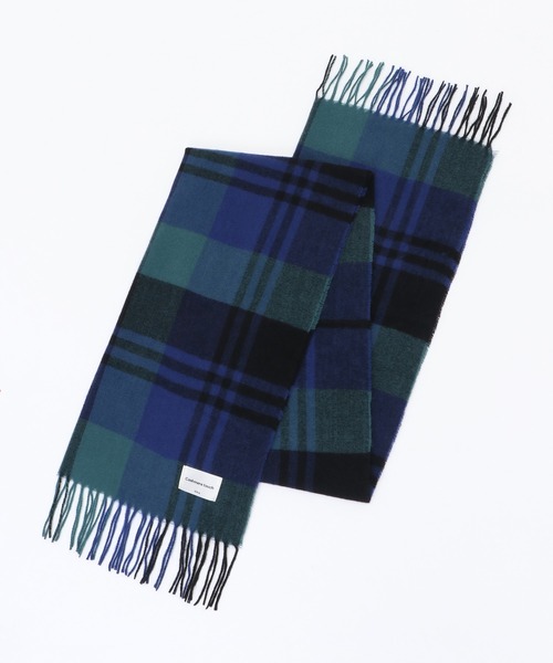 ikka（イッカ）の「カシミヤタッチチェックマフラー（マフラー・レディース・ネイビー/グレー/オフホワイト/イエロー/グリーン・FREE）」の7枚目の写真