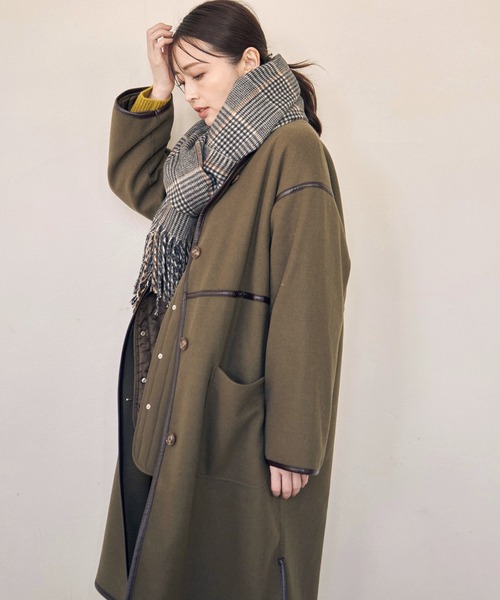 ikka（イッカ）の「カシミヤタッチチェックマフラー（マフラー・レディース・ネイビー/グレー/オフホワイト/イエロー/グリーン・FREE）」の19枚目の写真