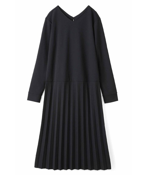 IEDIT（イディット）の「ＩＥＤＩＴ　イージーな着心地で上品スタイルがかなう　プリーツ切り替えワンピース（ワンピース・レディース・ブラック/ボルドー・MEDIUM/LARGE/X-LARGE/XX-LARGE/NS）」の10枚目の写真
