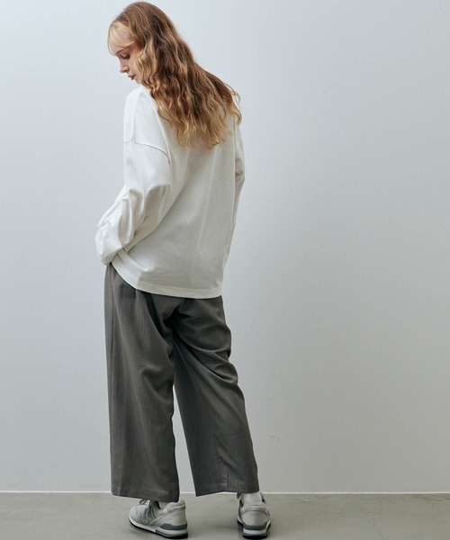 CLEL(クレイル)の「【CLEL】Loose Sleeve Over Long Tee / ルーズスリーブオーバーロングTシャツ(Tシャツ/カットソー・メンズ・ホワイト/チャコールグレー/グレイッシュベージュ・S/M/XS)」の16枚目の写真