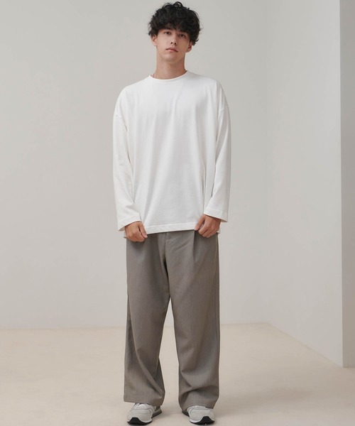 CLEL(クレイル)の「【CLEL】Loose Sleeve Over Long Tee / ルーズスリーブオーバーロングTシャツ(Tシャツ/カットソー・メンズ・ホワイト/チャコールグレー/グレイッシュベージュ・S/M/XS)」の11枚目の写真