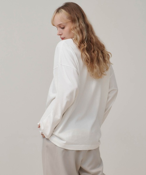 CLEL(クレイル)の「【CLEL】Loose Sleeve Over Long Tee / ルーズスリーブオーバーロングTシャツ(Tシャツ/カットソー・メンズ・ホワイト/チャコールグレー/グレイッシュベージュ・S/M/XS)」の17枚目の写真