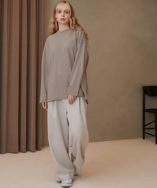 CLEL(クレイル)の「【CLEL】Loose Sleeve Over Long Tee / ルーズスリーブオーバーロングTシャツ(Tシャツ/カットソー・メンズ・ホワイト/チャコールグレー/グレイッシュベージュ・S/M/XS)」の21枚目の写真