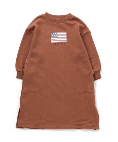 F.O.KIDS（エフオーキッズ）の「国旗プリントワンピース（ワンピース・キッズ・チャコール/アイボリー/ブラウン・80/90/95/100/110/120/130/140）」の2枚目の写真