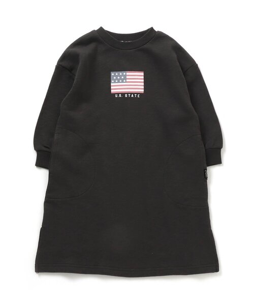 F.O.KIDS（エフオーキッズ）の「国旗プリントワンピース（ワンピース・キッズ・チャコール/アイボリー/ブラウン・80/90/95/100/110/120/130/140）」の3枚目の写真