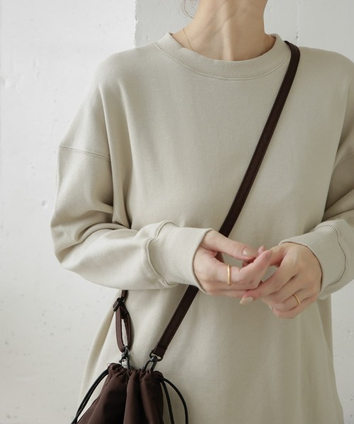 URBAN RESEARCH DOORS（アーバンリサーチドアーズ）の「『UR TECH』スウェットチュニック（スウェット・レディース・ライトベージュ/ネイビー/ピンク・ONE）」の5枚目の写真