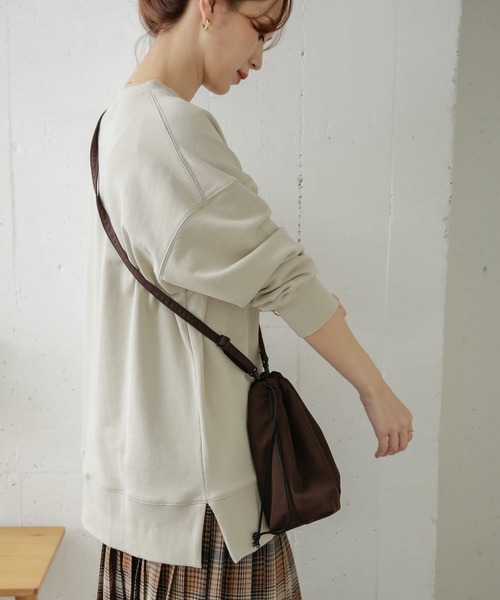 URBAN RESEARCH DOORS（アーバンリサーチドアーズ）の「『UR TECH』スウェットチュニック（スウェット・レディース・ライトベージュ/ネイビー/ピンク・ONE）」の8枚目の写真