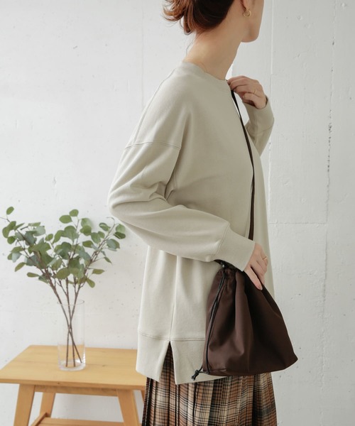 URBAN RESEARCH DOORS（アーバンリサーチドアーズ）の「『UR TECH』スウェットチュニック（スウェット・レディース・ライトベージュ/ネイビー/ピンク・ONE）」の9枚目の写真