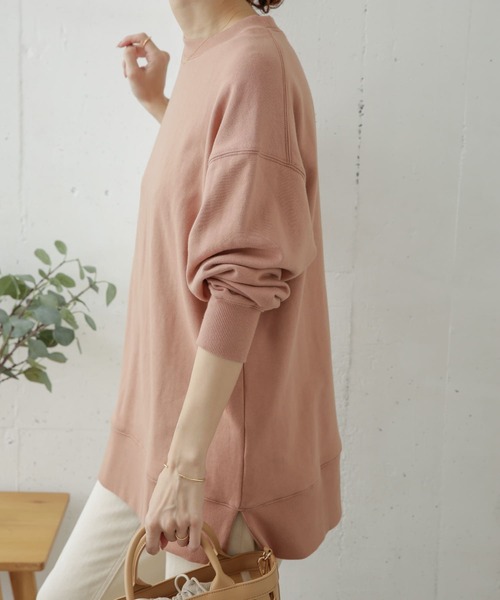 URBAN RESEARCH DOORS（アーバンリサーチドアーズ）の「『UR TECH』スウェットチュニック（スウェット・レディース・ライトベージュ/ネイビー/ピンク・ONE）」の14枚目の写真