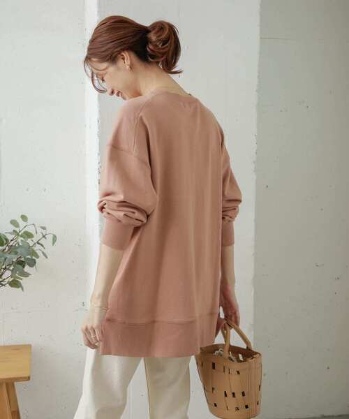 URBAN RESEARCH DOORS（アーバンリサーチドアーズ）の「『UR TECH』スウェットチュニック（スウェット・レディース・ライトベージュ/ネイビー/ピンク・ONE）」の15枚目の写真