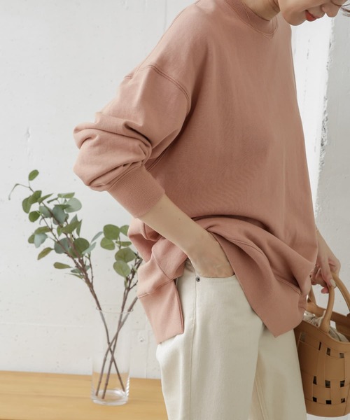 URBAN RESEARCH DOORS（アーバンリサーチドアーズ）の「『UR TECH』スウェットチュニック（スウェット・レディース・ライトベージュ/ネイビー/ピンク・ONE）」の18枚目の写真