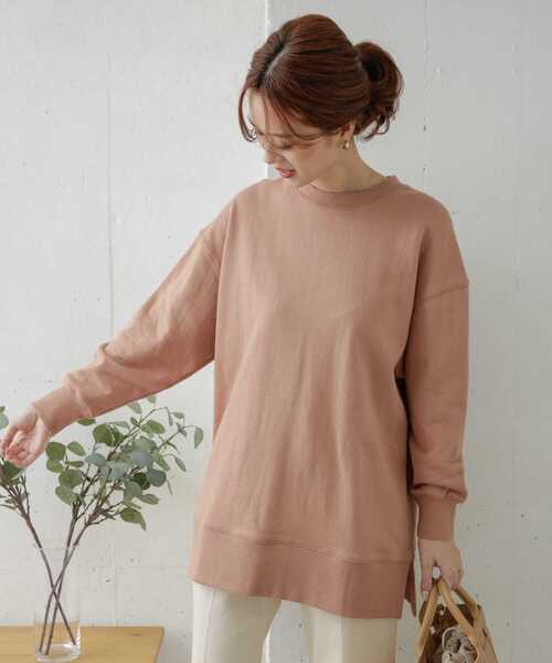 URBAN RESEARCH DOORS（アーバンリサーチドアーズ）の「『UR TECH』スウェットチュニック（スウェット・レディース・ライトベージュ/ネイビー/ピンク・ONE）」の20枚目の写真