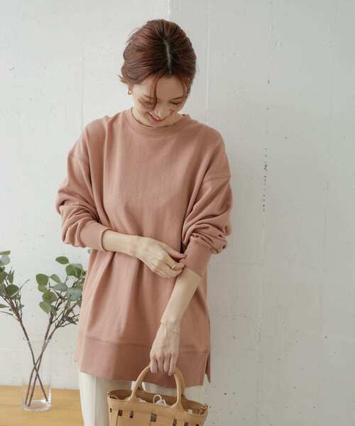 URBAN RESEARCH DOORS（アーバンリサーチドアーズ）の「『UR TECH』スウェットチュニック（スウェット・レディース・ライトベージュ/ネイビー/ピンク・ONE）」の22枚目の写真