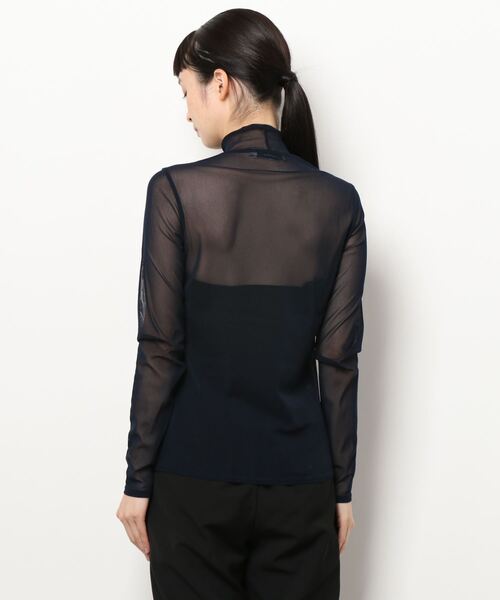 MADEMOISELLE ROPE'(マドモアゼル ロペ)の「【KLOKE】シアータートルネックカットソー(Tシャツ/カットソー・レディース・ネイビー/キナリ・FREE)」の4枚目の写真