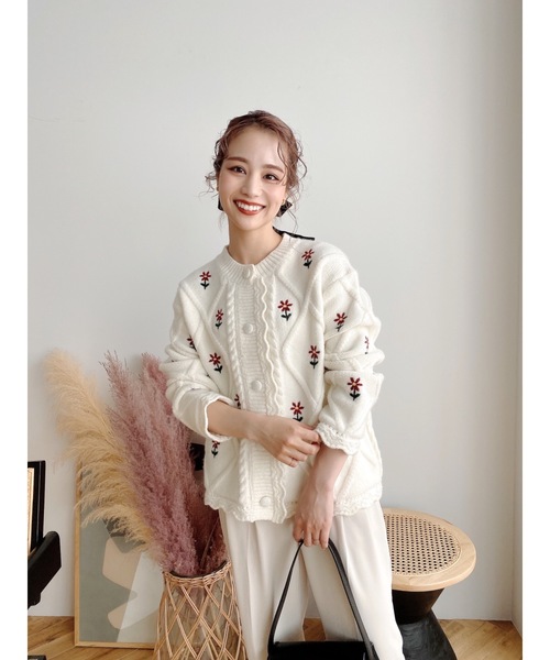 JUMELLE(ジュメロ)の「フラワー刺繍カーディガン(カーディガン/ボレロ・レディース・アイボリー・FREE)」の12枚目の写真