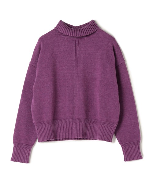 ReNorm（リノーム）の「センターリブハイネックニット（ニット/セーター・レディース・パープル/ライトベージュ・フリー）」の13枚目の写真