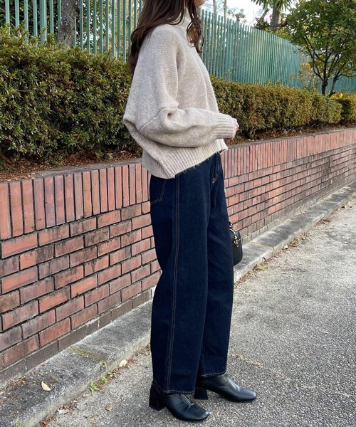 INTER FACTORY(インターファクトリー)の「ファッションインフルエンサー aiko - ハイウエストデニムパンツ made in INTER FACTORY(デニムパンツ・レディース・ネイビー・SMALL/MEDIUM)」の10枚目の写真