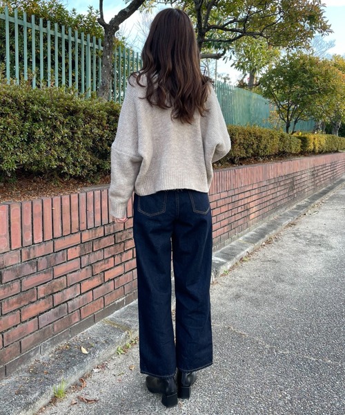 INTER FACTORY(インターファクトリー)の「ファッションインフルエンサー aiko - ハイウエストデニムパンツ made in INTER FACTORY(デニムパンツ・レディース・ネイビー・SMALL/MEDIUM)」の14枚目の写真