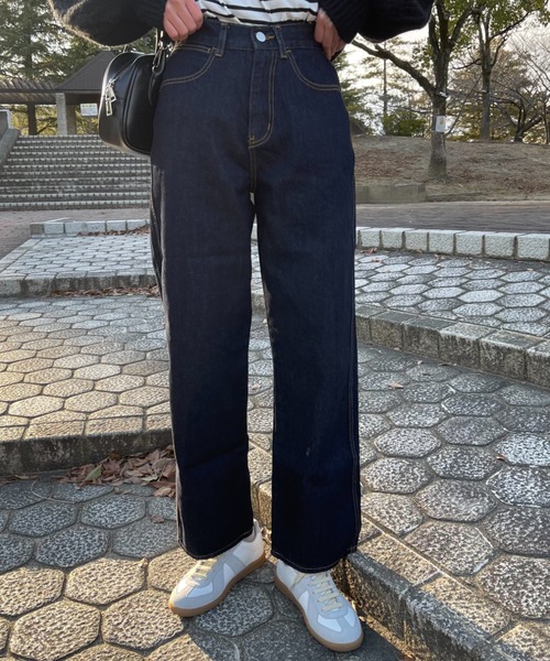 INTER FACTORY(インターファクトリー)の「ファッションインフルエンサー aiko - ハイウエストデニムパンツ made in INTER FACTORY(デニムパンツ・レディース・ネイビー・SMALL/MEDIUM)」の15枚目の写真