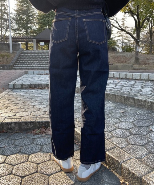 INTER FACTORY(インターファクトリー)の「ファッションインフルエンサー aiko - ハイウエストデニムパンツ made in INTER FACTORY(デニムパンツ・レディース・ネイビー・SMALL/MEDIUM)」の19枚目の写真