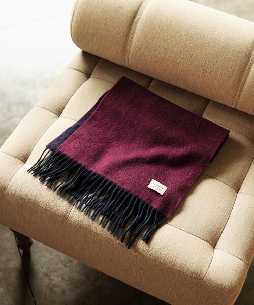 green label relaxing（グリーンレーベルリラクシング）の「カシミヤ リバー ソリッド マフラー（マフラー・メンズ・ワインレッド/ダークブラウン/ダークグレー/ネイビー/オリーブ/ベージュ/ブラック・FREE）」の7枚目の写真