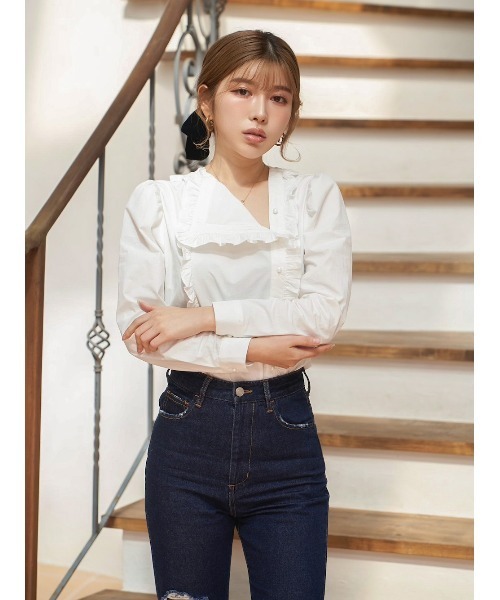 Darich トップス フリルシャツ シャツ タグ付き 新品 フリルカラーニットトップス – Darich (ダーリッチ)