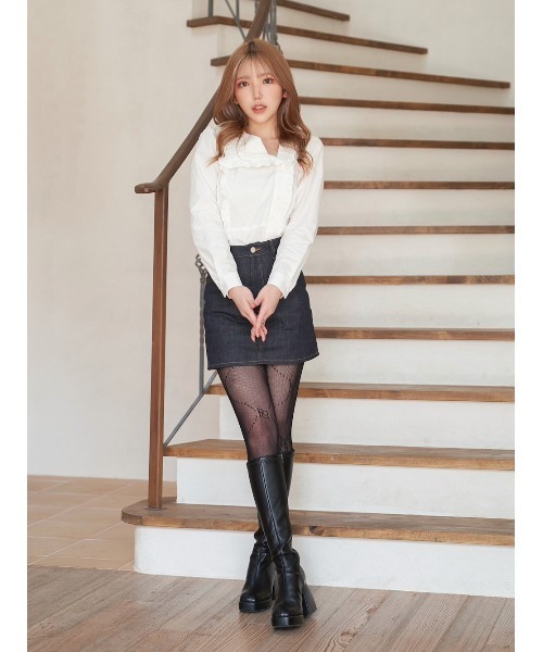Darich(ダーリッチ)の「フリルブラウス(シャツ/ブラウス・レディース・ブラック/ホワイト・FREE)」の14枚目の写真