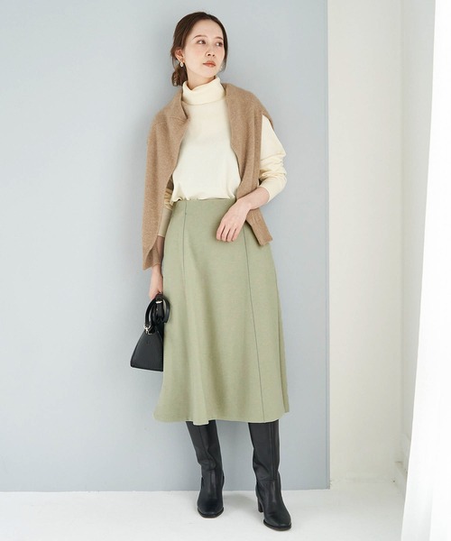 ROPE' PICNIC（ロペピクニック）の「【人気ブロガーAkaneさんコラボ】【emur】ジャージーマーメイドフレアスカート（スカート・レディース・ベージュ系その他2/グリーン/ピンク系その他2・36/38/40）」の13枚目の写真