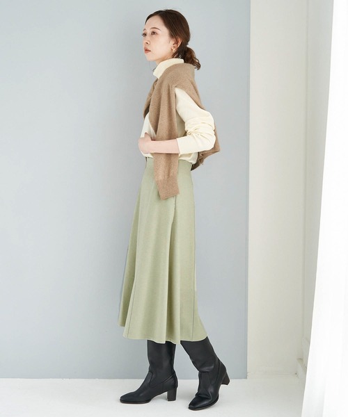 ROPE' PICNIC（ロペピクニック）の「【人気ブロガーAkaneさんコラボ】【emur】ジャージーマーメイドフレアスカート（スカート・レディース・ベージュ系その他2/グリーン/ピンク系その他2・36/38/40）」の9枚目の写真