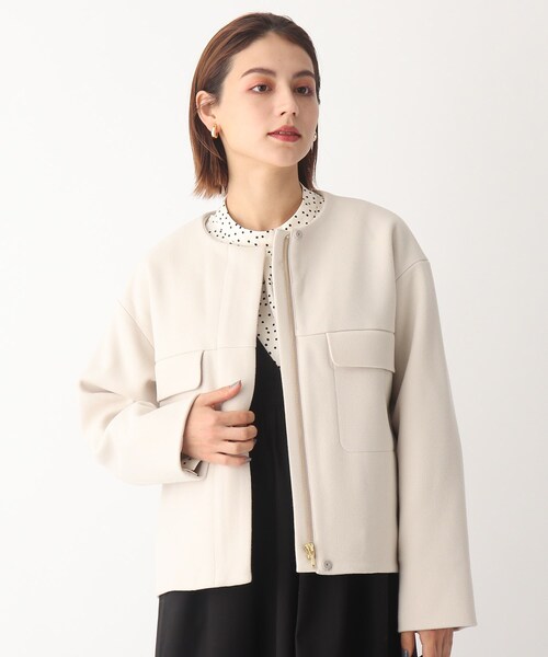 AG by aquagirl（エージーバイアクアガール）の「◆ライトジャージメルトンノーカラーブルゾン【WEB限定サイズ】（ブルゾン・レディース・ブラック/ナチュラル/ブラウン系その他・36/38/40）」の3枚目の写真