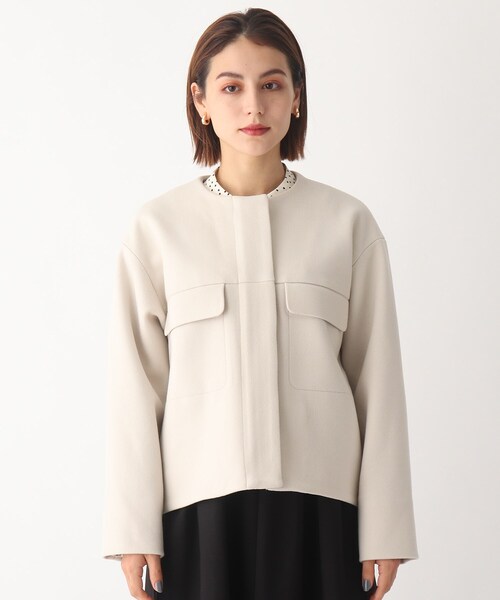 AG by aquagirl（エージーバイアクアガール）の「◆ライトジャージメルトンノーカラーブルゾン【WEB限定サイズ】（ブルゾン・レディース・ブラック/ナチュラル/ブラウン系その他・36/38/40）」の4枚目の写真