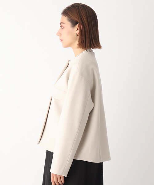 AG by aquagirl（エージーバイアクアガール）の「◆ライトジャージメルトンノーカラーブルゾン【WEB限定サイズ】（ブルゾン・レディース・ブラック/ナチュラル/ブラウン系その他・36/38/40）」の5枚目の写真