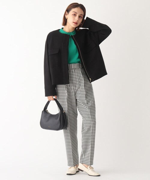 AG by aquagirl（エージーバイアクアガール）の「◆ライトジャージメルトンノーカラーブルゾン【WEB限定サイズ】（ブルゾン・レディース・ブラック/ナチュラル/ブラウン系その他・36/38/40）」の14枚目の写真