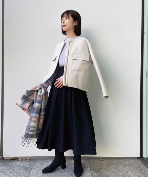 AG by aquagirl（エージーバイアクアガール）の「◆ライトジャージメルトンノーカラーブルゾン【WEB限定サイズ】（ブルゾン・レディース・ブラック/ナチュラル/ブラウン系その他・36/38/40）」の19枚目の写真