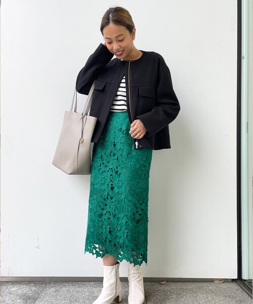 AG by aquagirl（エージーバイアクアガール）の「◆ライトジャージメルトンノーカラーブルゾン【WEB限定サイズ】（ブルゾン・レディース・ブラック/ナチュラル/ブラウン系その他・36/38/40）」の20枚目の写真