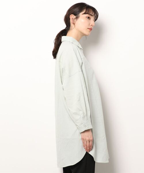 Samansa Mos2（サマンサ モスモス）の「柄アソートシャツチュニック（シャツ/ブラウス・レディース・ブラック/ベージュ/オフホワイト/ミント・ﾌﾘ-）」の5枚目の写真