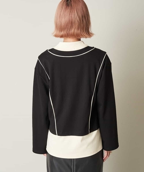 A de a.v.v（アードアー・ヴェ・ヴェ）の「配色レイヤード風スウェット（スウェット・レディース・ブラウン/ブラック・36/38）」の10枚目の写真
