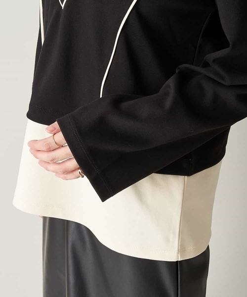 A de a.v.v（アードアー・ヴェ・ヴェ）の「配色レイヤード風スウェット（スウェット・レディース・ブラウン/ブラック・36/38）」の12枚目の写真