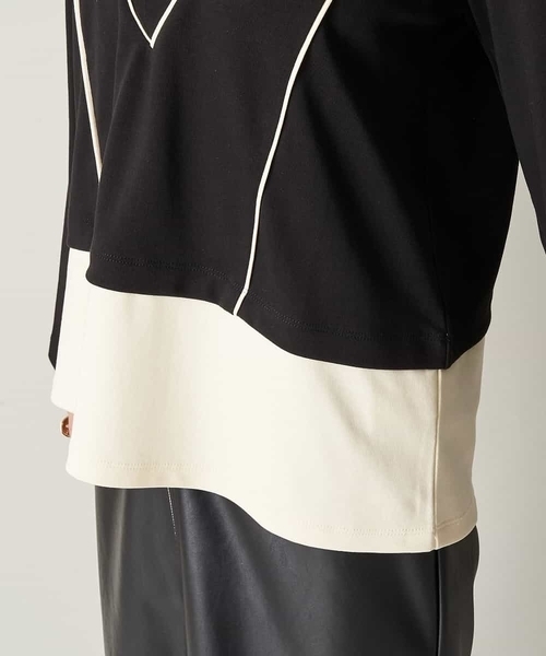 A de a.v.v（アードアー・ヴェ・ヴェ）の「配色レイヤード風スウェット（スウェット・レディース・ブラウン/ブラック・36/38）」の13枚目の写真