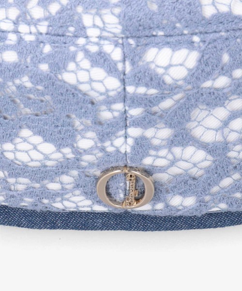 Chapeau d' O(シャポードオー)の「Chapeau d' O Flower Lace Denim Beret(ハンチング/ベレー帽・レディース・ブルー/ホワイト/ブラック・M/57.5cm)」の11枚目の写真