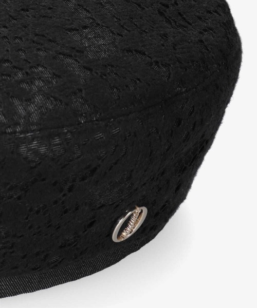 Chapeau d' O(シャポードオー)の「Chapeau d' O Flower Lace Denim Beret(ハンチング/ベレー帽・レディース・ブルー/ホワイト/ブラック・M/57.5cm)」の15枚目の写真
