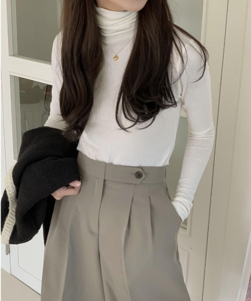 mood for a day（ムードフォーアデイ）の「craft alpaca turtle neck /アルパカタートルネック（Tシャツ/カットソー・レディース・ブラック/ベージュ/ブルー/アイボリー・FREE）」の2枚目の写真